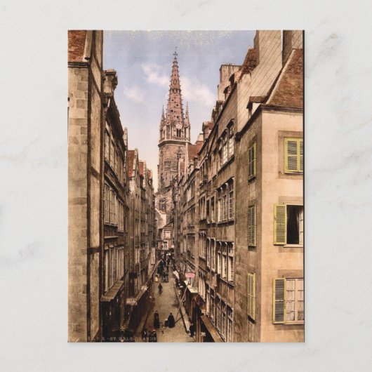 グランド通り，セントマロ，フランスヴィンテージフォトクロム ポストカード (正面)