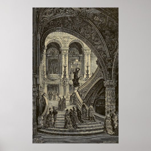 グランド階段ケースパリオペラハウス1877 ポスター (正面)