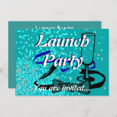 グランド·オープニング·ランチ·パーティー·ブルー 招待状 (正面/裏面)