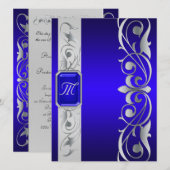 グランド ブルー ジュエル シルバー & ブルー インビテーション (正面/裏面)