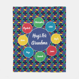 グランナ·ノナ·グランドレンジ·ファミリー·ハグズ·モノグラム フリースブランケット