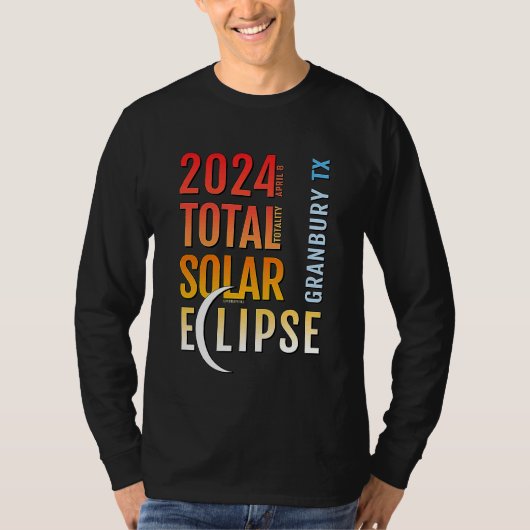 グランバリー テキサス TX 皆既日食 2024 5 Tシャツ (正面)