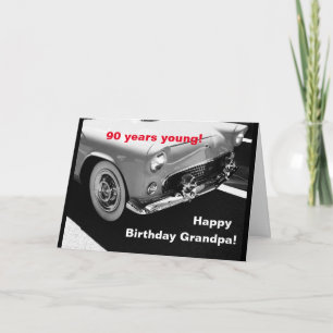 グランパのビンテージカー – 90歳の誕生日 カード