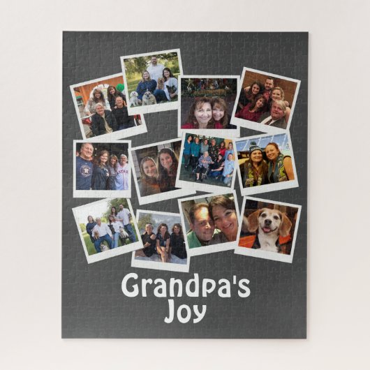 グランパの喜びフォトフレームのコラージュモダントレンディー ジグソーパズル (縦)