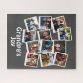 グランパの喜びフォトフレームのコラージュモダントレンディー ジグソーパズル (横)