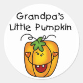 グランパの小さなかぼちゃのTシャツとギフト ラウンドシール (正面)