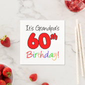 グランパの60歳の誕生日パーティーのナプキンスだ スタンダードカクテルナプキン (インサイチュ)