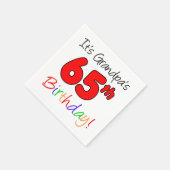 グランパの65歳の誕生日パーティナプキンスだ スタンダードカクテルナプキン (角)