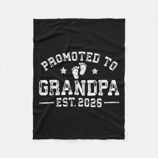 グランパエストに昇進。2026祖父母ベビーAn フリースブランケット (正面)