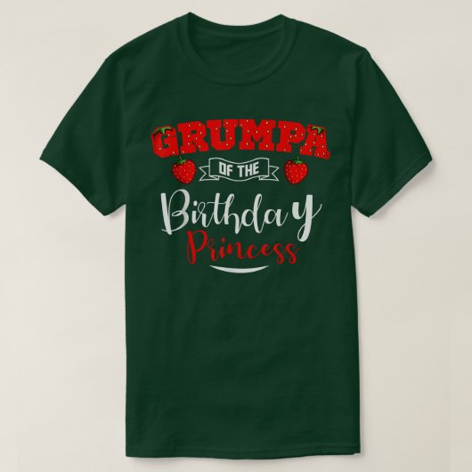 グランパオブザ誕生日プリンセスイチゴテーマB Tシャツ (デザイン正面)