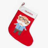 グランパオンレッド ラージクリスマスストッキング (正面 (吊り時))