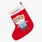 グランパオンレッド ラージクリスマスストッキング (裏面 (吊り時))