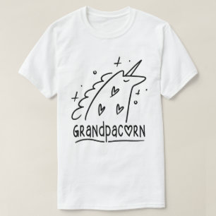 グランパコおもしろいーン・ユニコーンのおじいちゃんとお父さんの日の贈り物 Tシャツ