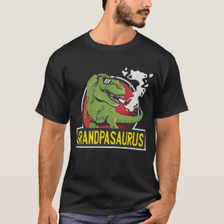 グランパザウルス+スモーキングRe+恐竜+おじさん+友達 Tシャツ