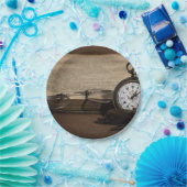 グランパズアンティーク時計と眼鏡 ペーパープレート (パーティー)