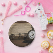 グランパズアンティーク時計と眼鏡 ペーパープレート (パーティー)