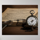 グランパズアンティーク時計と眼鏡 ポスター (正面)