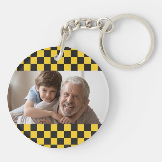 グランパズタクシー |祖父おもしろいニックネーム写真 キーホルダー (裏面)