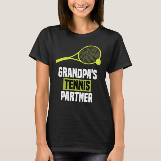 グランパズテニスパートナーテおもしろいニス Tシャツ (正面)