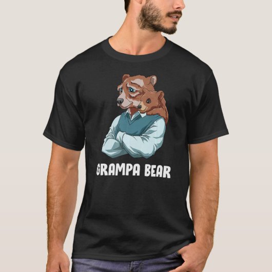 グランパベアとベビーベアー祖父の孫 Tシャツ (正面)