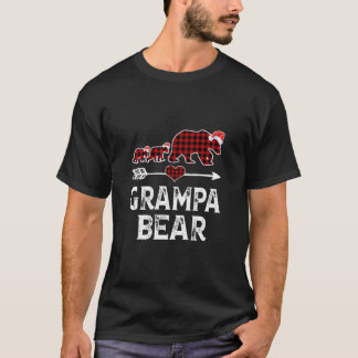 グランパベアークリスマスパジャマレッドプリドバッファローファム Tシャツ