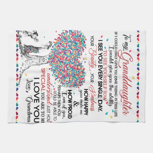 グランパーソナライズされたからの孫娘への手紙 キッチンタオル (横)