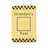 グランパーソナライズされたパのタクシー写真グリッターエアーファン カーエアーフレッシュナー (正面)