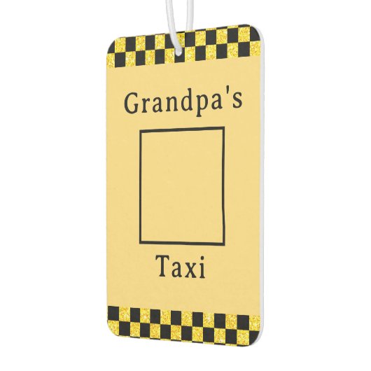 グランパーソナライズされたパのタクシー写真グリッターエアーファン カーエアーフレッシュナー (左)