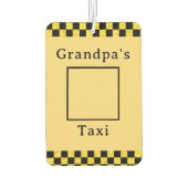 グランパーソナライズされたパのタクシー写真グリッターエアーファン カーエアーフレッシュナー (裏面)