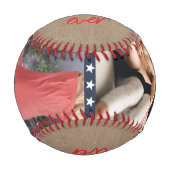 グランパ写真記念野球ギフト 野球ボール (正面)