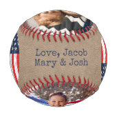 グランパ写真記念野球ギフト 野球ボール (裏面)