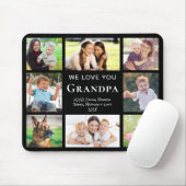 グランパ愛Youフォトコラージュブラック マウスパッド (マウス)