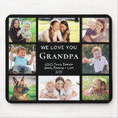 グランパ愛Youフォトコラージュブラック マウスパッド (正面)