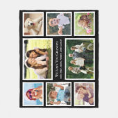 グランパ愛Youフォトコラージュ黒パーソナライズされた色 フリースブランケット (正面)