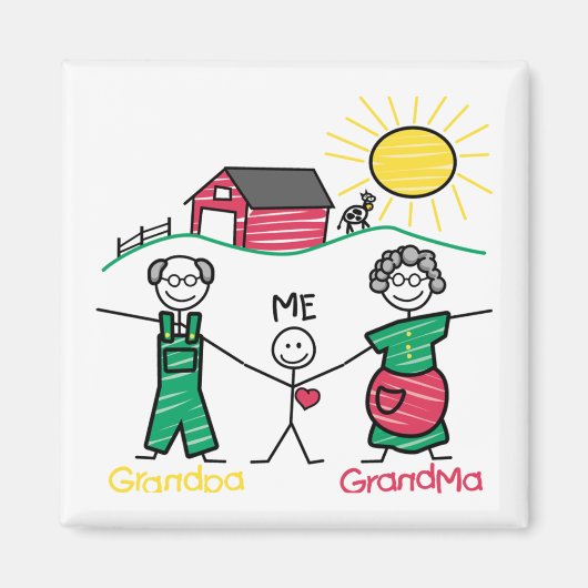 グランパ祖母と私 マグネット (正面)