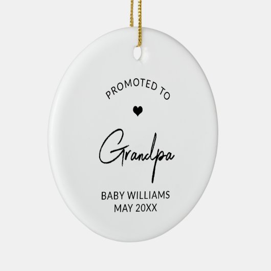 グランパ祖母に昇格新生児発表 セラミックオーナメント (右)