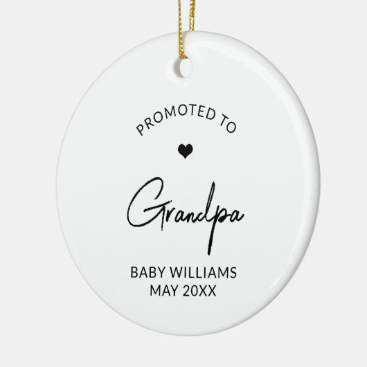 グランパ祖母に昇格新生児発表 セラミックオーナメント (左)