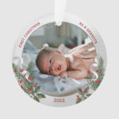 グランパ1stクリスマスクラシックシルバープラントフレーム オーナメント (正面)