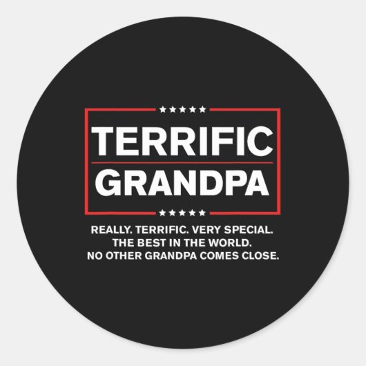 グランパ – ドおもしろいナルドトランプスタイル ラウンドシール (正面)