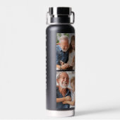 グランパ |祖父シンプル4フォトブラック ウォーターボトル (背面)