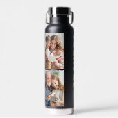 グランパ |祖父シンプル4フォトブラック ウォーターボトル (正面)