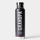 グランパ |祖父シンプル4フォトブラック ウォーターボトル (左面)