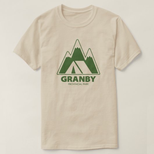 グランビー州立公園の山々でのキャンプ Tシャツ (デザイン正面)