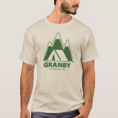 グランビー州立公園の山々でのキャンプ Tシャツ (正面)