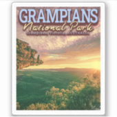グランピアンズ国立公園 – 山の中の日の出 シール (正面)