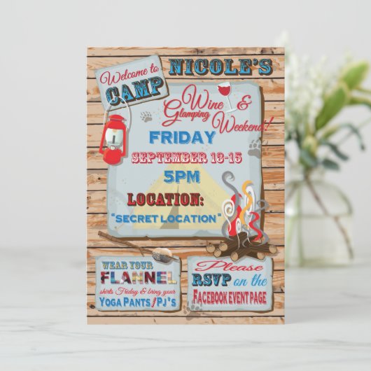 グランピングとワインウィークエンドパーティー 招待状 (スタンド正面)