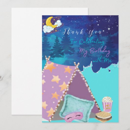 グランピングのお礼カード (正面/裏面)