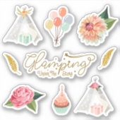 グランピングアンダーザスターズキャンプ誕生日テーマ シール (正面)