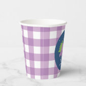 グランピングガールキャンピングバースデーパーティーパープルプレイド 紙コップ (右)