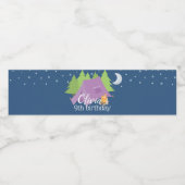 グランピングガールズパープルキャンピング誕生日 ペットボトルラベル (シングルラベル)